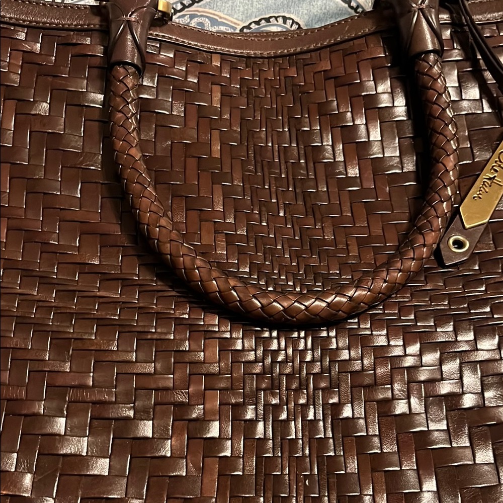 Cole Haan Brown Woven Leather Tote